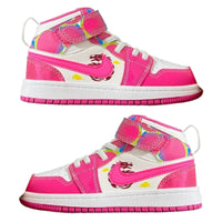 Air Jordan 1 High Top Velcro Kids Dark Pink | אייר ג'ורדן ילדים
