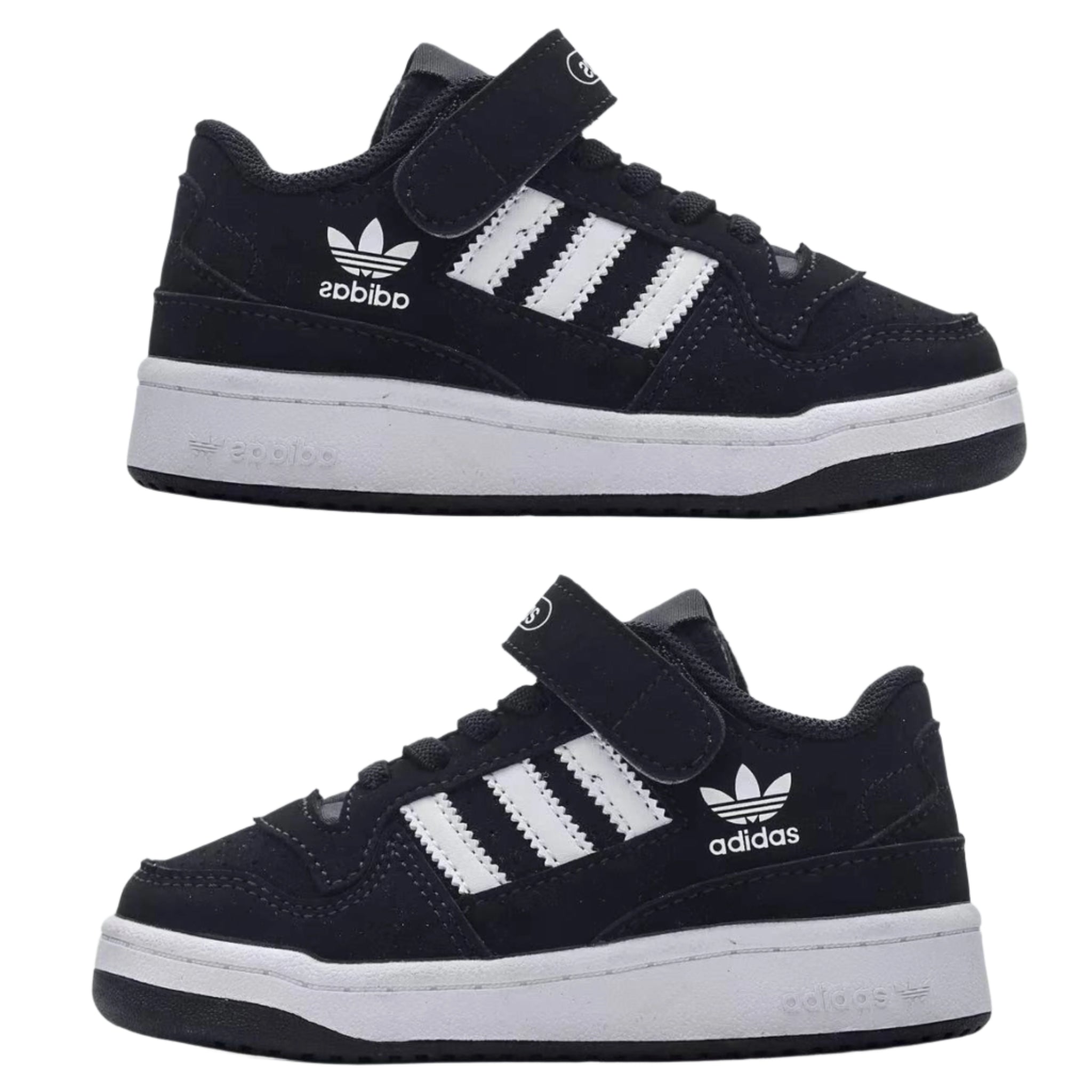 Adidas Forum 84 Velcro Kids Black White |  אדידס פורום ילדים