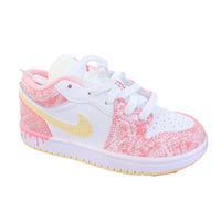Air Jordan 1 low Top Elastic Buckle Kids White Light Rose | אייר ג'ורדן ילדים