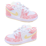 Air Jordan 1 low Top Elastic Buckle Kids White Light Rose | אייר ג'ורדן ילדים