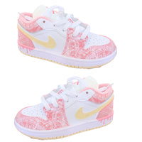 Air Jordan 1 low Top Elastic Buckle Kids White Light Rose | אייר ג'ורדן ילדים