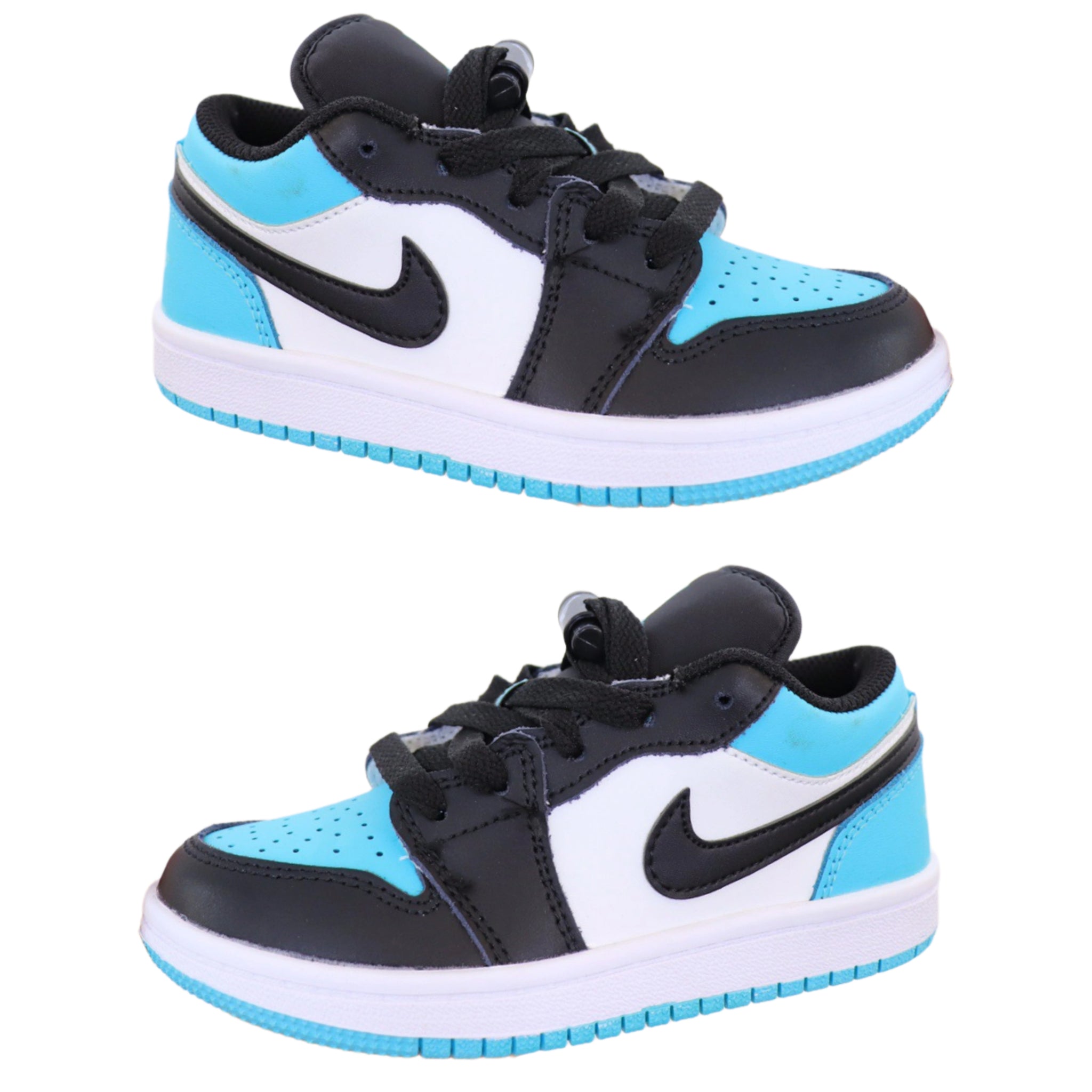 Air Jordan 1 low Top Elastic Buckle Kids Black Light Blue | אייר ג'ורדן ילדים