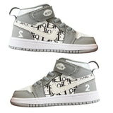 Air Jordan 1 High Top Velcro Kids Black Gray | אייר ג'ורדן ילדים - SneakeSpot