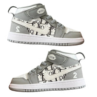 Air Jordan 1 High Top Velcro Kids Black Gray | אייר ג'ורדן ילדים - SneakeSpot