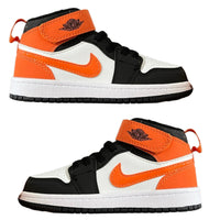 Air Jordan 1 High Top Velcro Kids Orange Black | אייר ג'ורדן ילדים - SneakeSpot