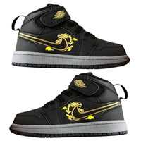 Air Jordan 1 High Top Velcro Kids Black Yellow | אייר ג'ורדן ילדים