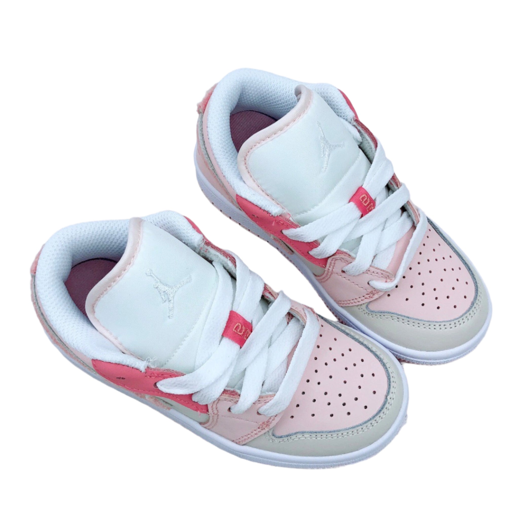 Air Jordan 1 low Top Elastic Buckle Kids White Light Pink | אייר ג'ורדן ילדים