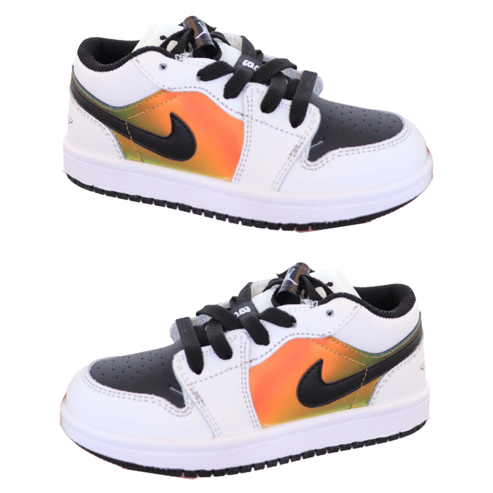 Air Jordan 1 low Top Elastic Buckle Kids White Vivid Orange | אייר ג'ורדן ילדים