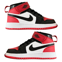 Air Jordan 1 High Top Velcro Kids Red Black | אייר ג'ורדן ילדים - SneakeSpot
