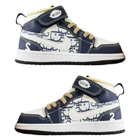 Air Jordan 1 High Top Velcro Kids White Dark Blue | אייר ג'ורדן ילדים