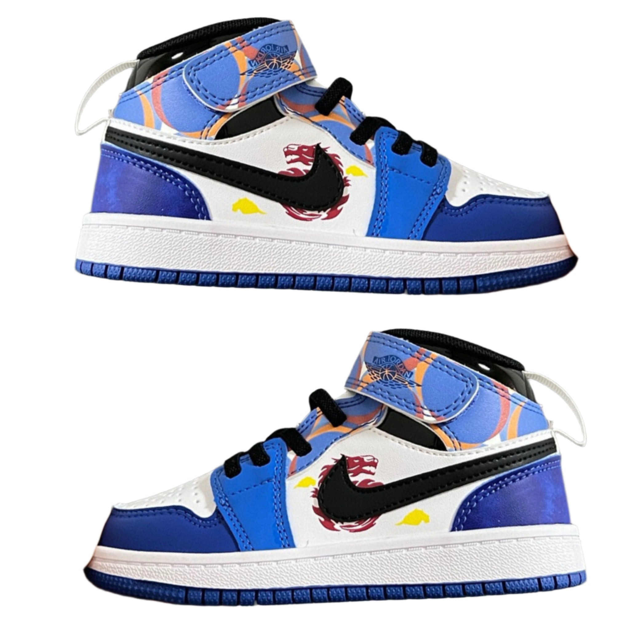 Air Jordan 1 High Top Velcro Kids Blue White | אייר ג'ורדן ילדים