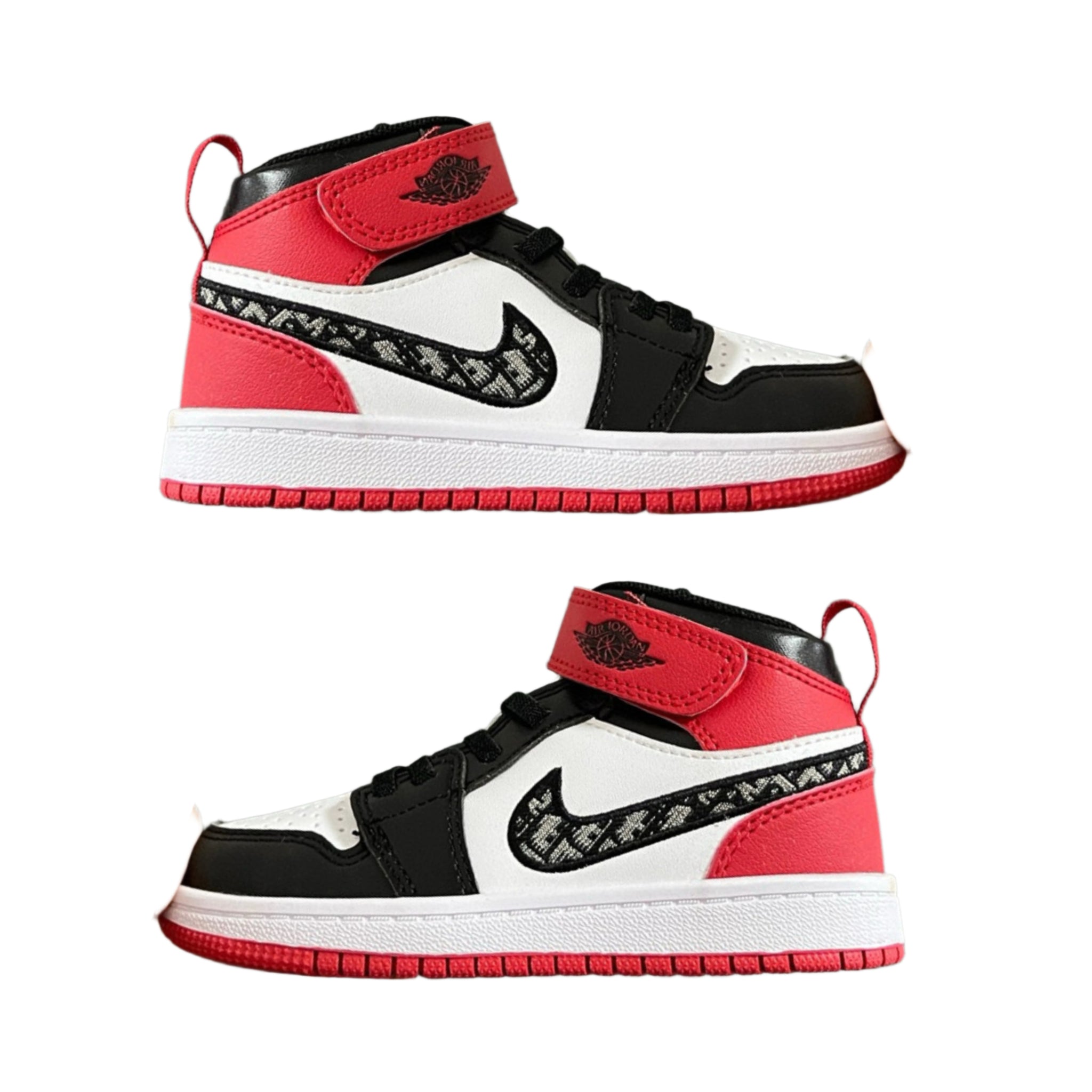 Air Jordan 1 High Top Velcro Kids Black Red | אייר ג'ורדן ילדים