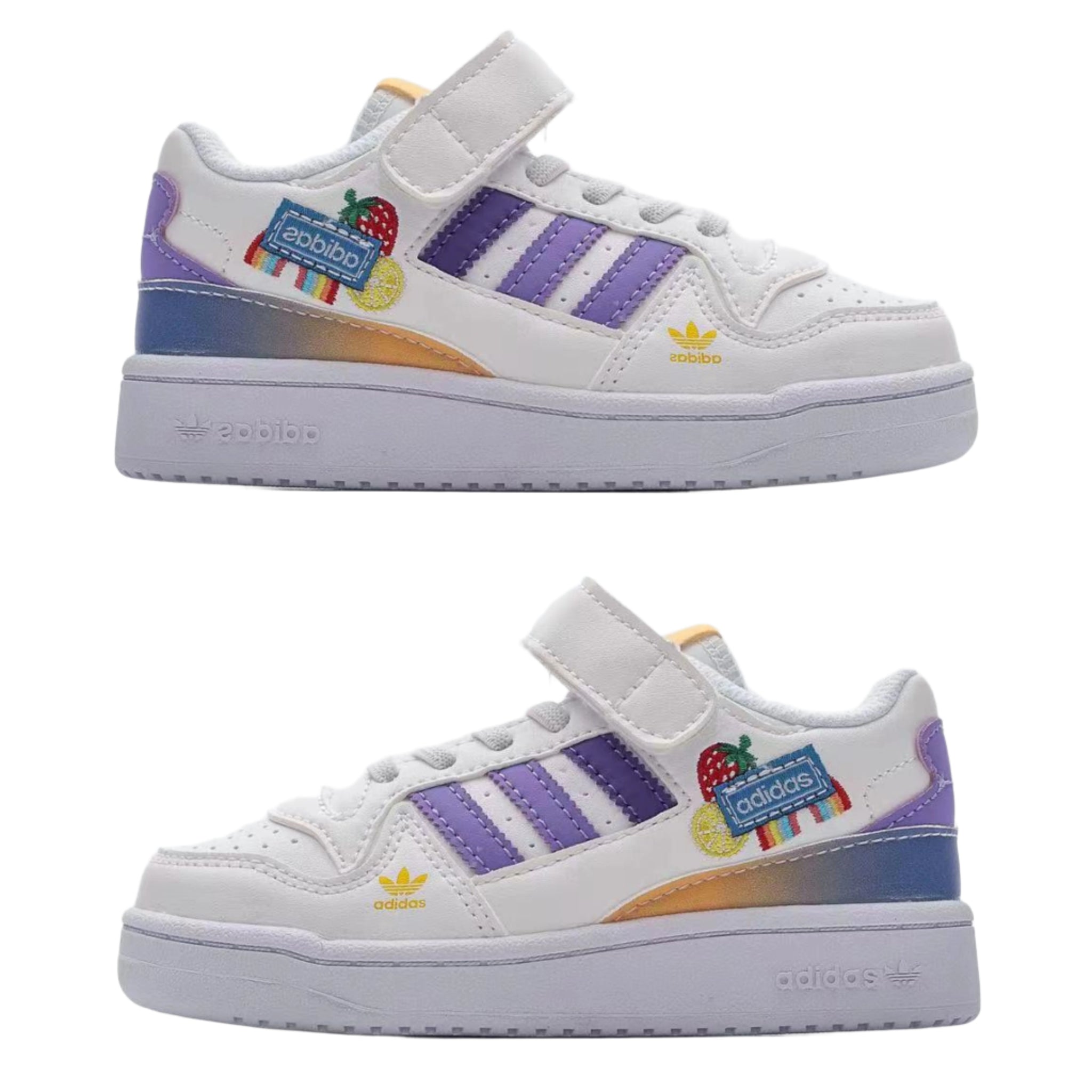 Adidas Forum 84 Velcro Kids White Purple |  אדידס פורום ילדים