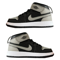 Air Jordan 1 High Top Velcro Kids Gray Black | אייר ג'ורדן ילדים - SneakeSpot