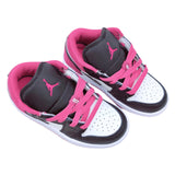 Air Jordan 1 low Top Elastic Buckle Kids Black Dark Pink | אייר ג'ורדן ילדים
