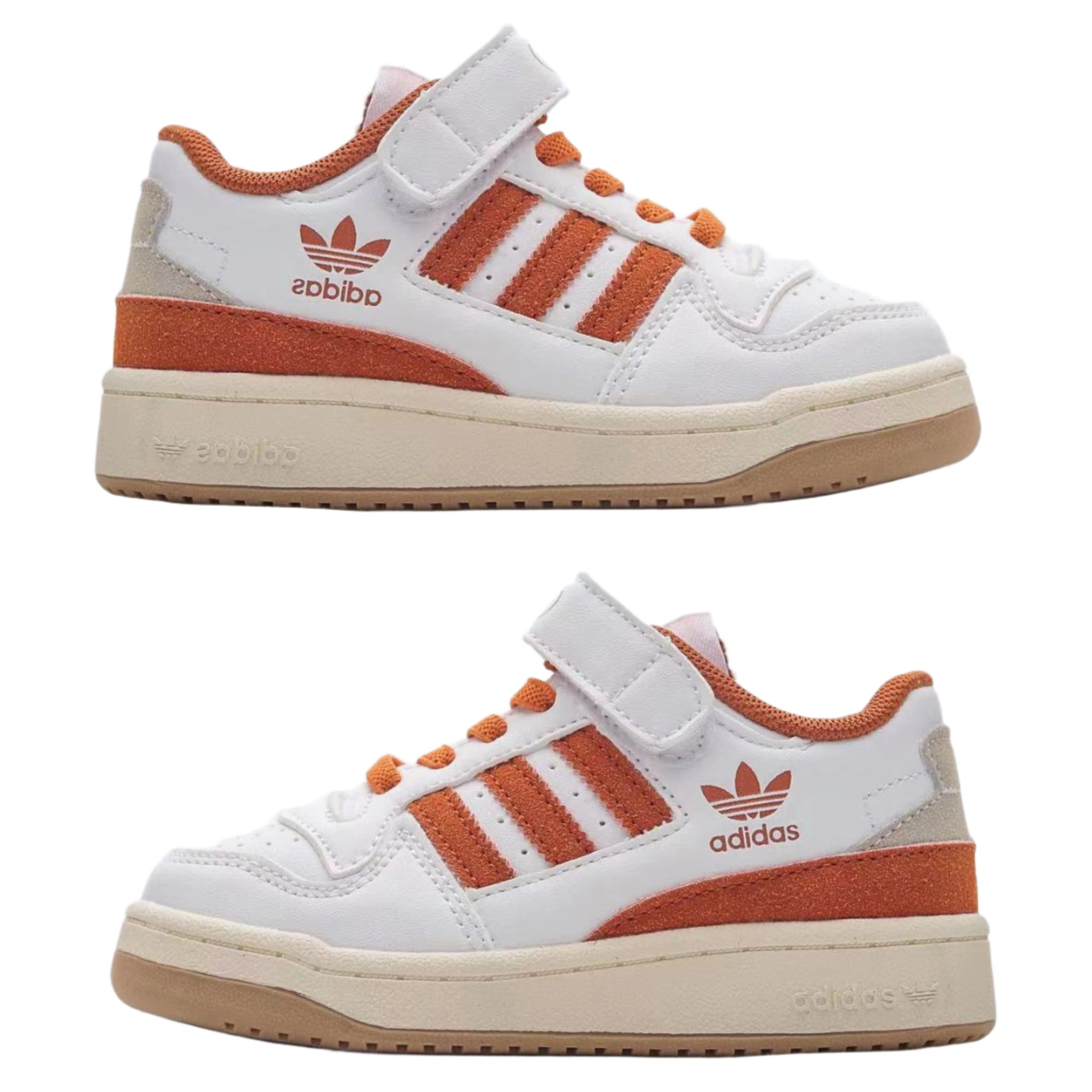 Adidas Forum 84 Velcro Kids White Brown |  אדידס פורום ילדים