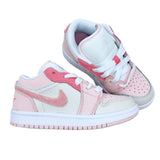 Air Jordan 1 low Top Elastic Buckle Kids White Light Pink | אייר ג'ורדן ילדים