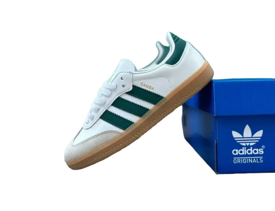 Outlet Adidas Samba OG White Collegiate Green Gum | אדידס סמבה אאוטלט