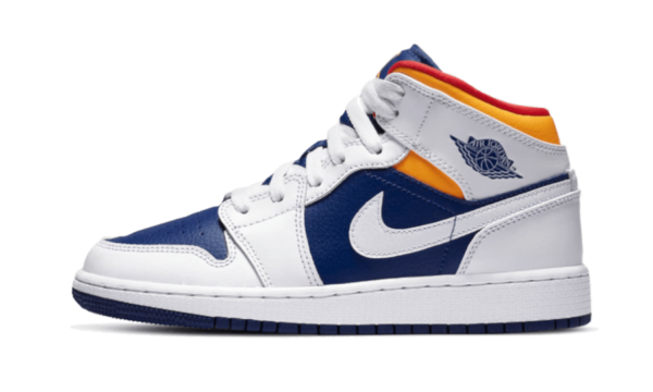 Air Jordan 1 Mid White Laser Orange Deep Royal Blue | ג'ורדן 1 מיד