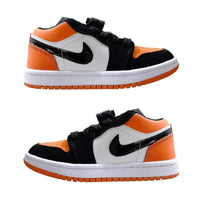 Air Jordan 1 low Top Elastic Buckle Kids Black Burnt Orange | אייר ג'ורדן ילדים