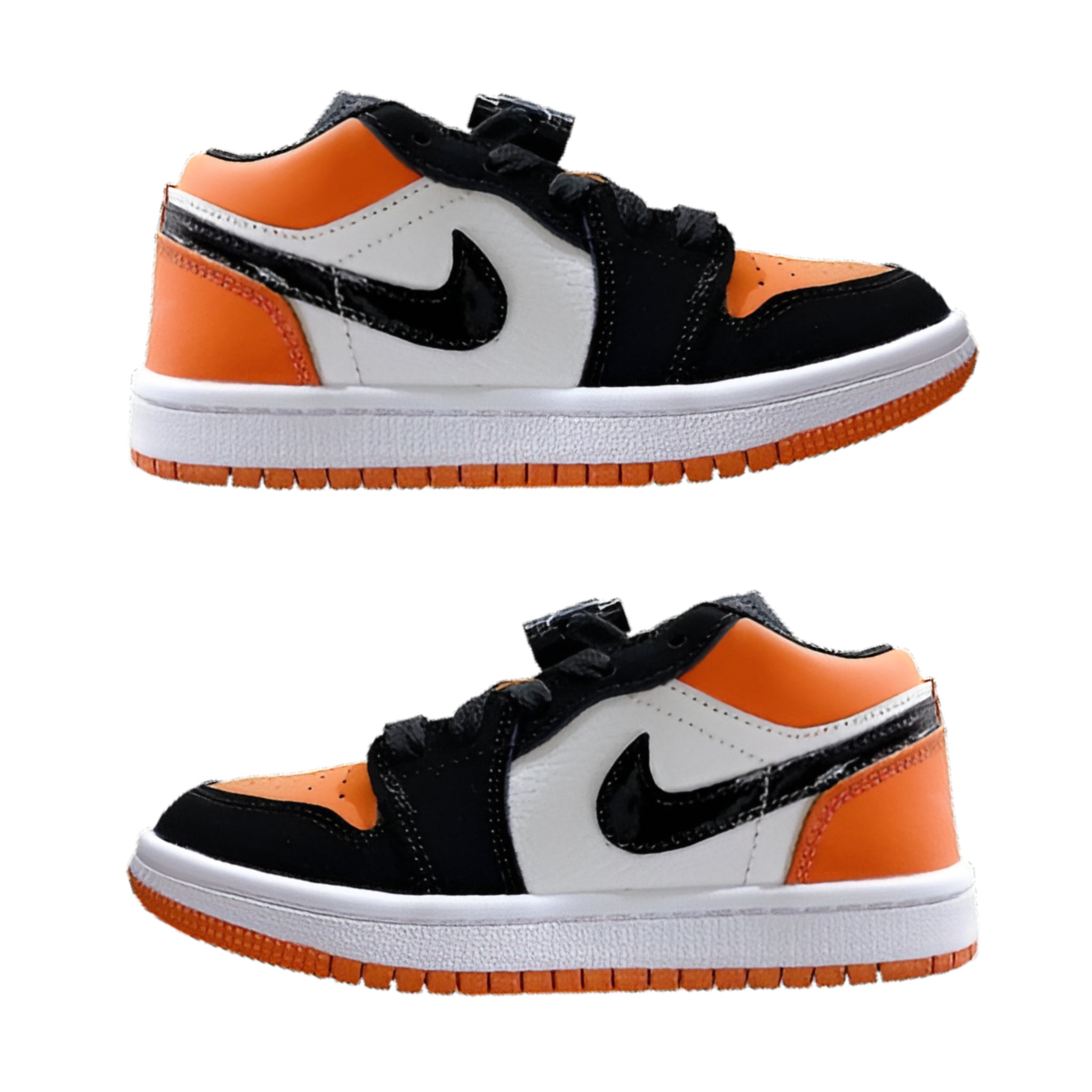 Air Jordan 1 low Top Elastic Buckle Kids Black Burnt Orange | אייר ג'ורדן ילדים