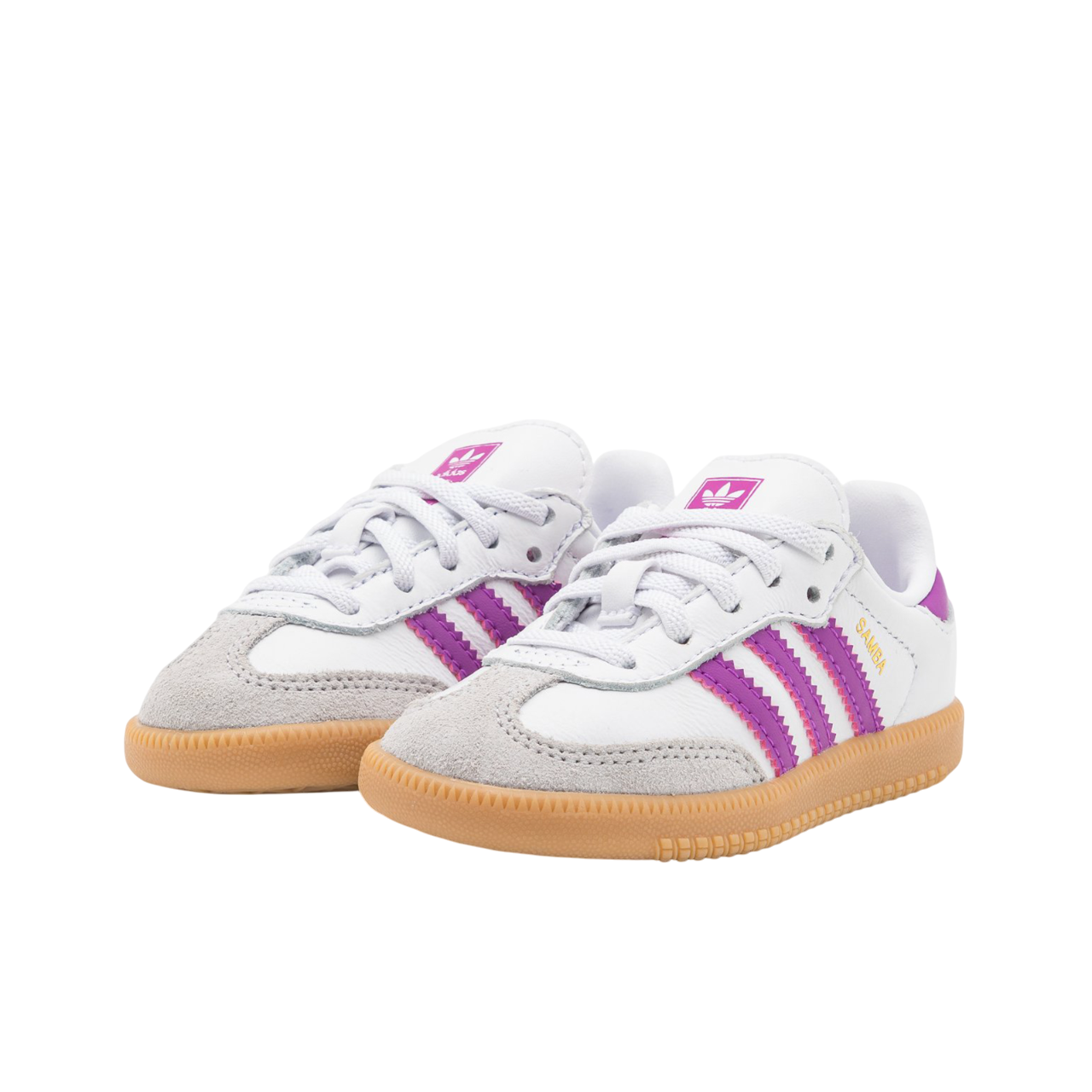 Adidas Samba OG Kids Footwear White Purple Burst Gum | אדידס סמבה ילדים