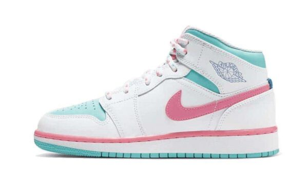 Air Jordan 1 Mid White Pink Green Soar | ג'ורדן 1 מיד