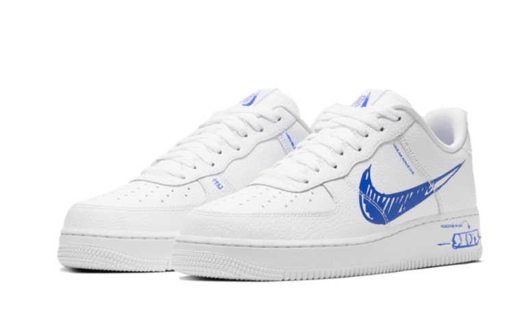 Air Force 1 Low Sketch Blue Swoosh | איירפורס נמוכות