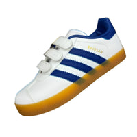 Adidas Dexter II Pig Eight Leather Velcro Kids Sneakers White Blue | אדידס ג'זל ילדים