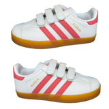 Adidas Dexter II Pig Eight Leather Velcro Kids Sneakers White Pink | אדידס ג'זל ילדים