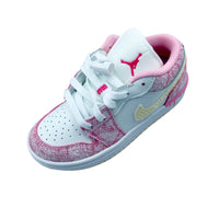Air Jordan 1 low Top Elastic Buckle Kids White Pink | אייר ג'ורדן ילדים
