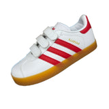 Adidas Dexter II Pig Eight Leather Velcro Kids Sneakers White Red | אדידס ג'זל ילדים