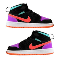 Air Jordan 1 High Top Velcro Kids Black Purple | אייר ג'ורדן ילדים