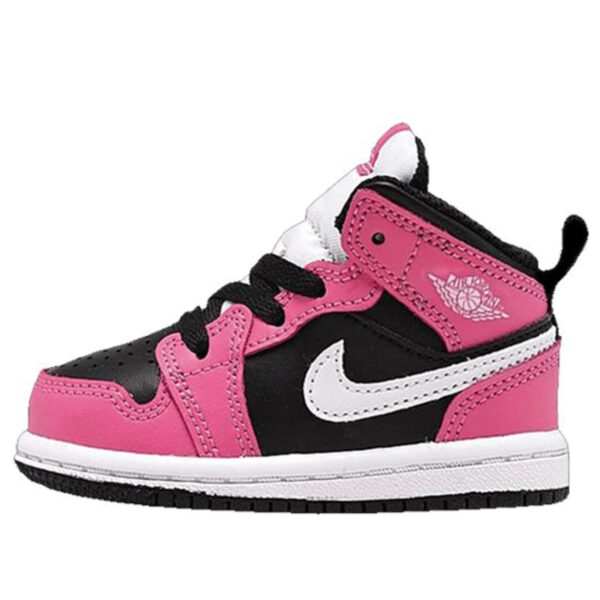 Air Jordan 1 Mid Kids Pink Black | אייר ג'ורדן ילדים - SneakeSpot