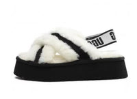 UGG Women’s Disco Cross Black White | כפכפי אגג