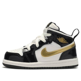 Air Jordan 1 Mid Kids SE Black Gold | אייר ג'ורדן ילדים - SneakeSpot