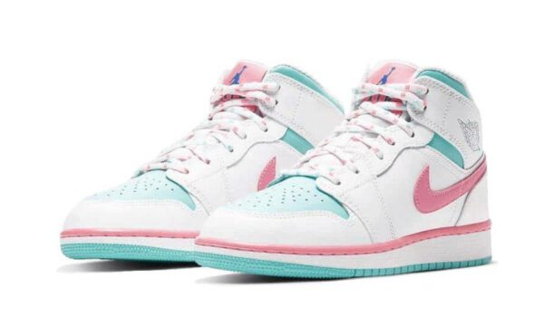 Air Jordan 1 Mid White Pink Green Soar | ג'ורדן 1 מיד