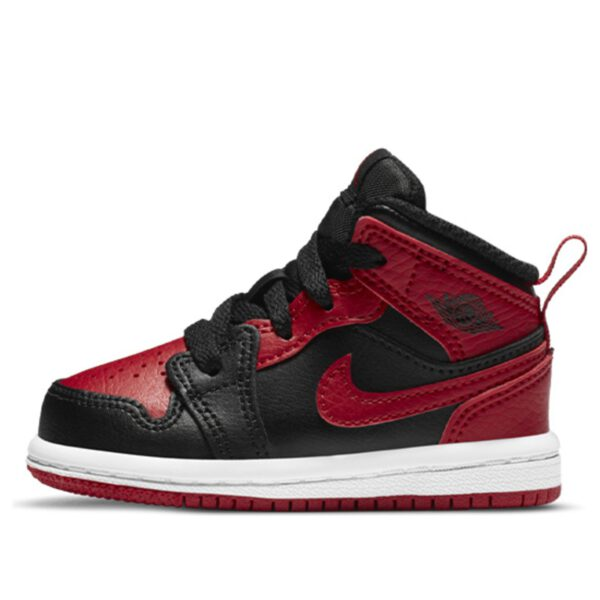 Air Jordan 1 Mid Kids Banned Black Red | אייר ג'ורדן ילדים