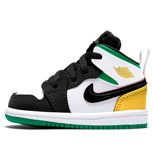 Air Jordan 1 Mid Kids White Laser Orange Lucky Green | אייר ג'ורדן ילדים