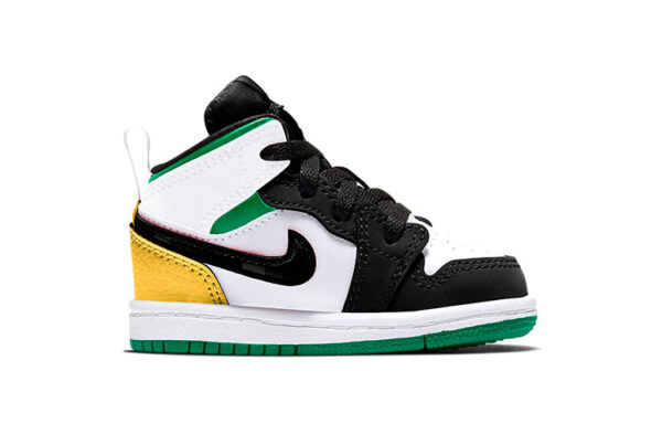 Air Jordan 1 Mid Kids White Laser Orange Lucky Green | אייר ג'ורדן ילדים