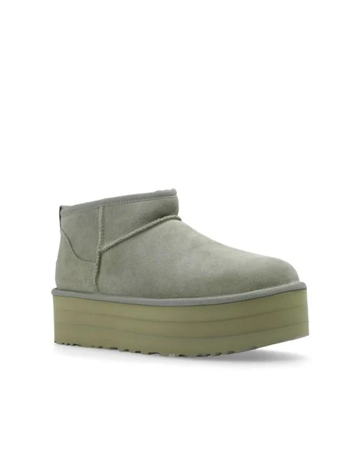 UGG CLASSIC ULTRA MINI PLATFORM MOSS GREEN | מגפי אגג