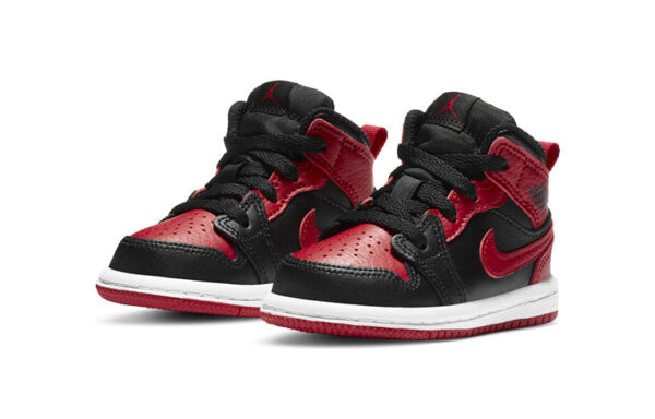 Air Jordan 1 Mid Kids Banned Black Red | אייר ג'ורדן ילדים