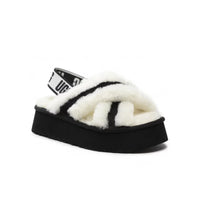 UGG Women’s Disco Cross Black White | כפכפי אגג