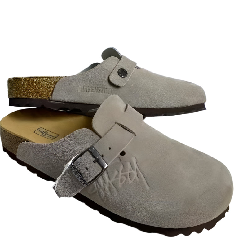 Birkenstock Boston Clog Stussy Grey Sandal | סנדלי בירקנשטוק בוסטון